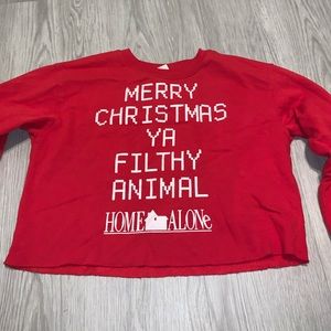 Red crop Xmas sweater